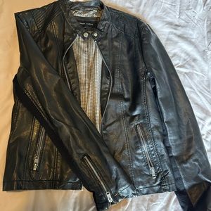 Leather fitted Biker jacket